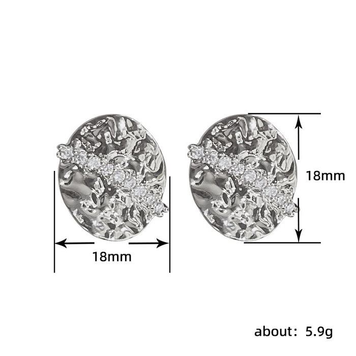 Full diamond zircon earrings, super sparkling celebrity earrings