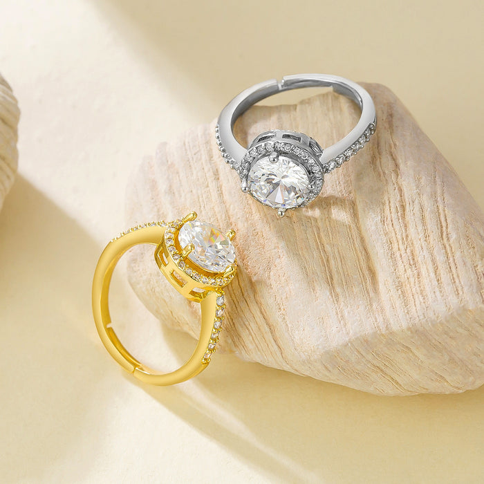 Wholesale round zircon open rings