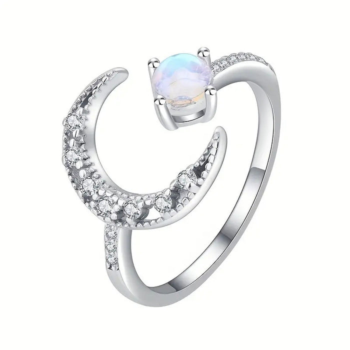 women's moon imitation moonstone ring