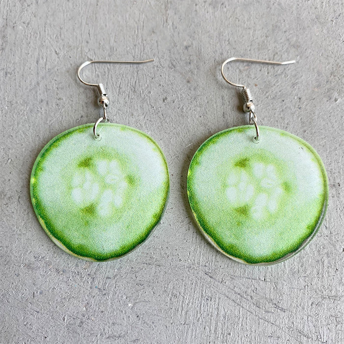 Trendy Vegetable Earrings with Broccoli, Cucumber, and Tomato Designs