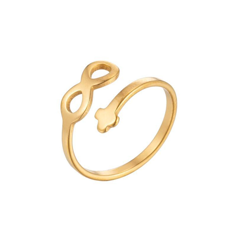 Korean couple cross ring, geometric eight-character open ring wholesale