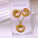 Wholesale 304 stainless steel hydraulic gold-plated earrings and necklace sets - wallojewerly 