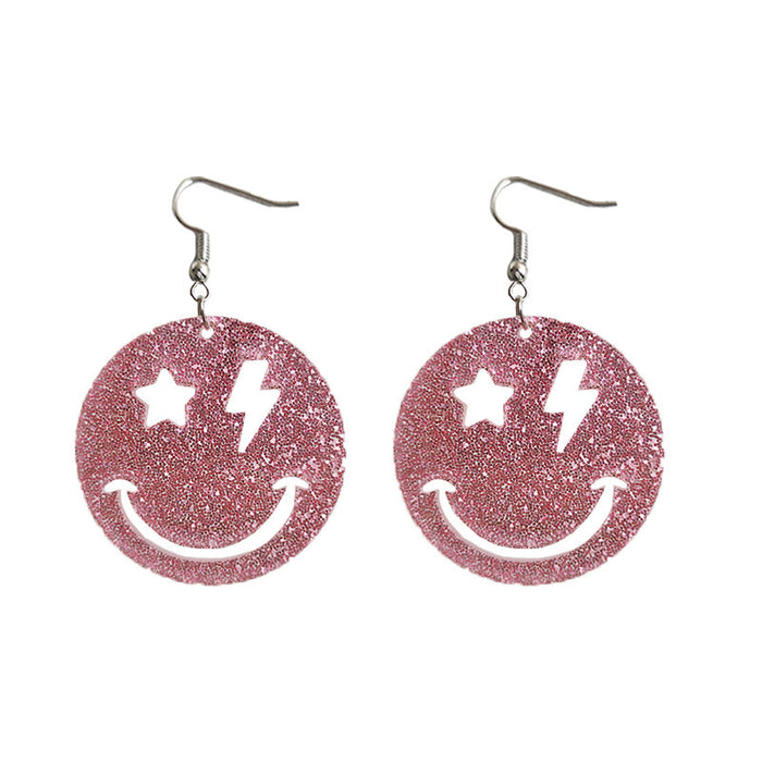 Acrylic Shiny Smiley Earrings