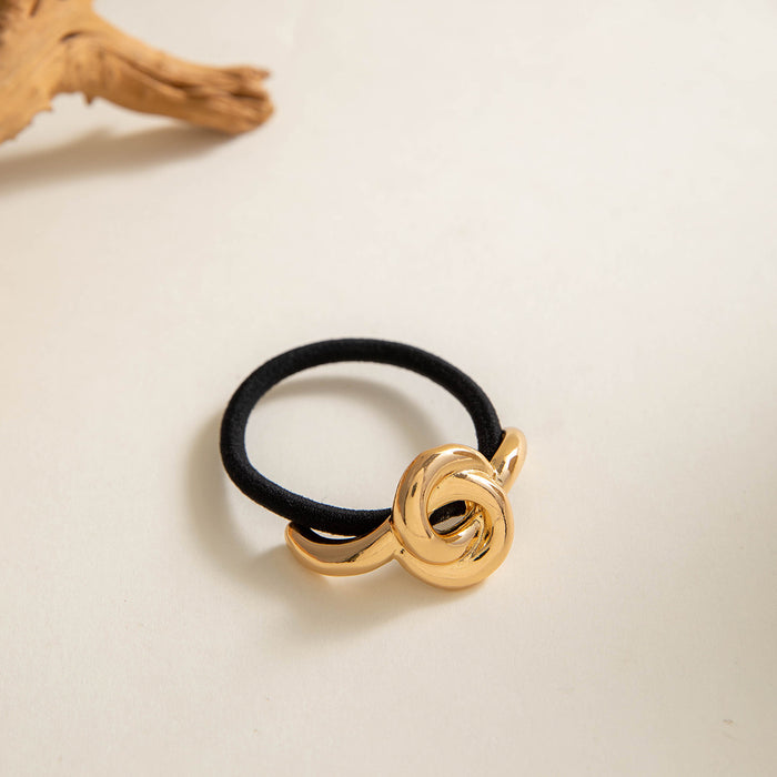 Eco-Friendly Alloy Twisted Hair Tie - Stylish Elastic Band for Ponytails and Buns