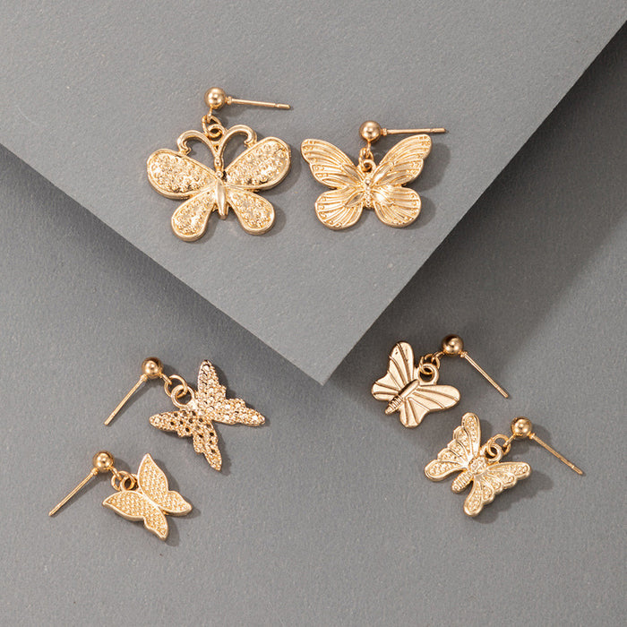 Fairy-style butterfly various shapes earrings set