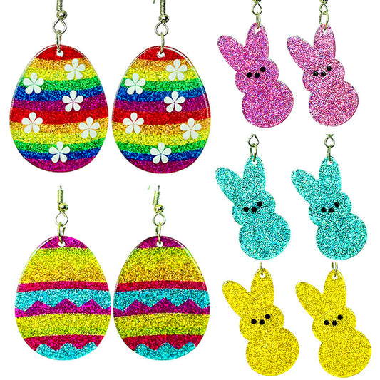 Rabbit acrylic Easter earrings