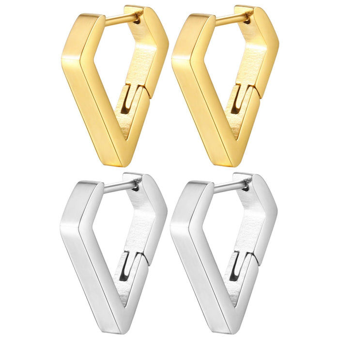 Titanium steel special-shaped diamond earrings 304 stainless steel ear buckles trendy earrings