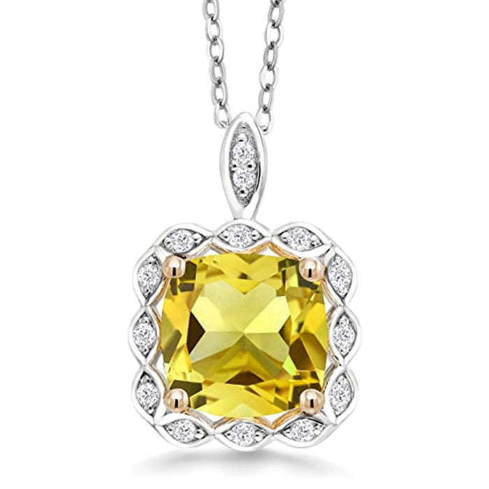 Sugar Cube Pendant Micro-inlaid Tourmaline Necklace European and American Luxury Necklace