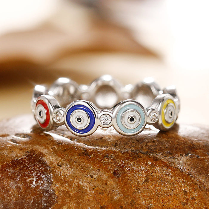 Colorful button ring cute wreath sweet student female ring