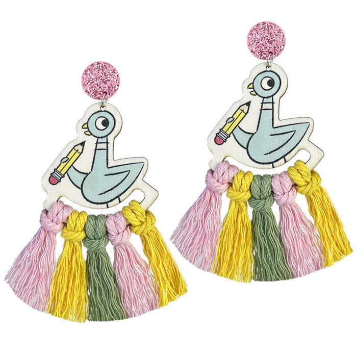 Colorful Tassel Earrings for Teachers and Children, Handwoven and Perfect for Reading Enthusiasts