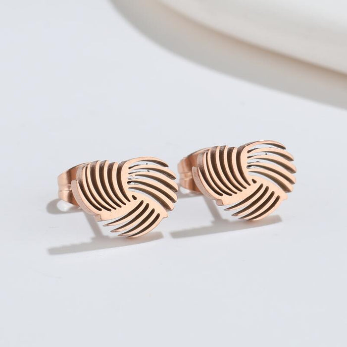 Heart Hollow Stainless Steel Stud Earrings - Geometric and Modern Jewelry