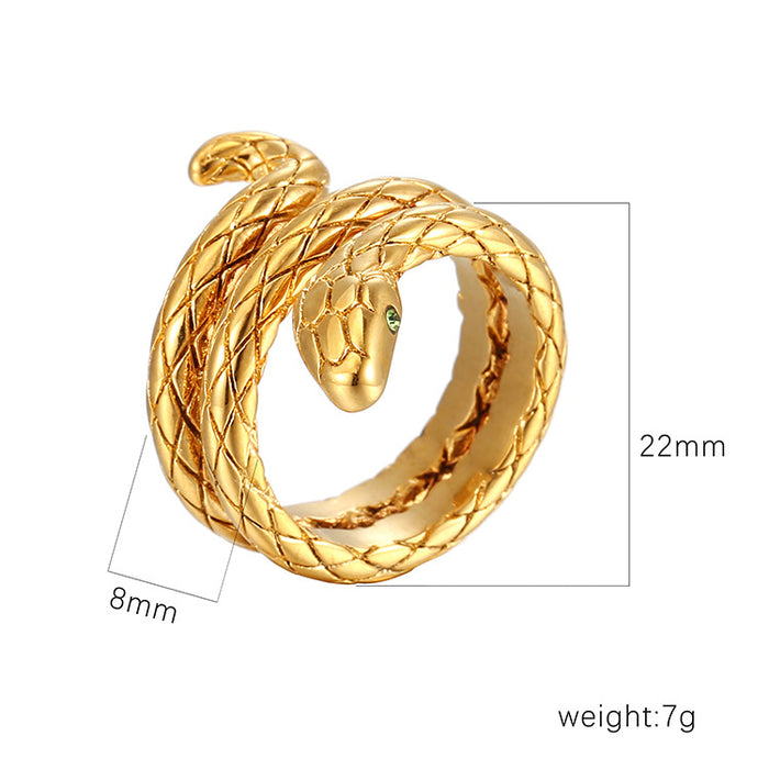 Cold-style snake-shaped ring, personalized titanium steel non-fading trendy wholesale