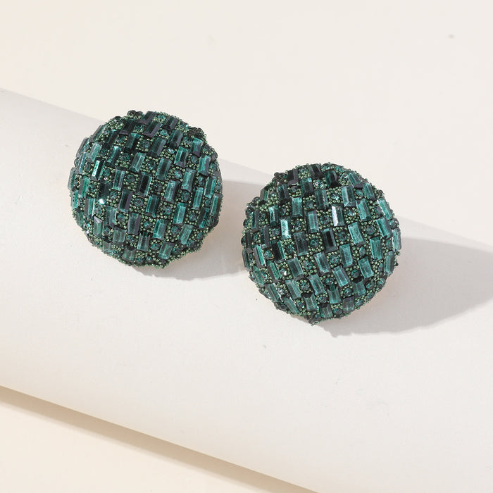 Micro Pave Zircon Round Stud Earrings - Hot-Selling Rhinestone Jewelry for Women