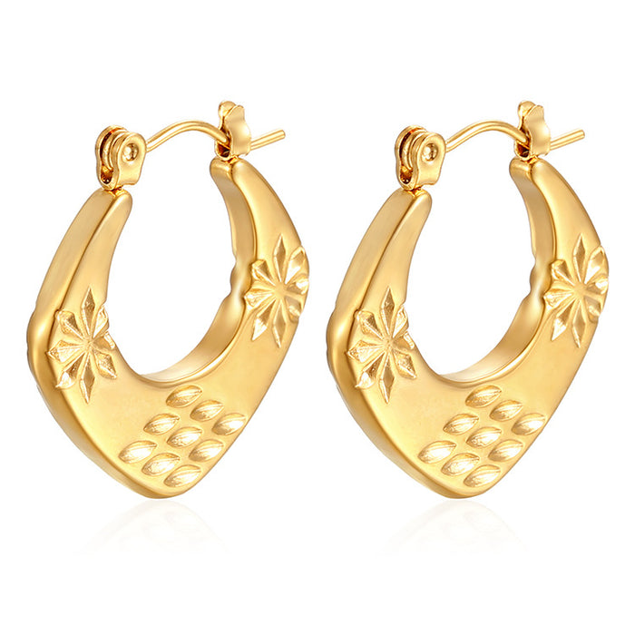 Simple stainless steel 18K gold plated light luxury earrings trendy women's earrings