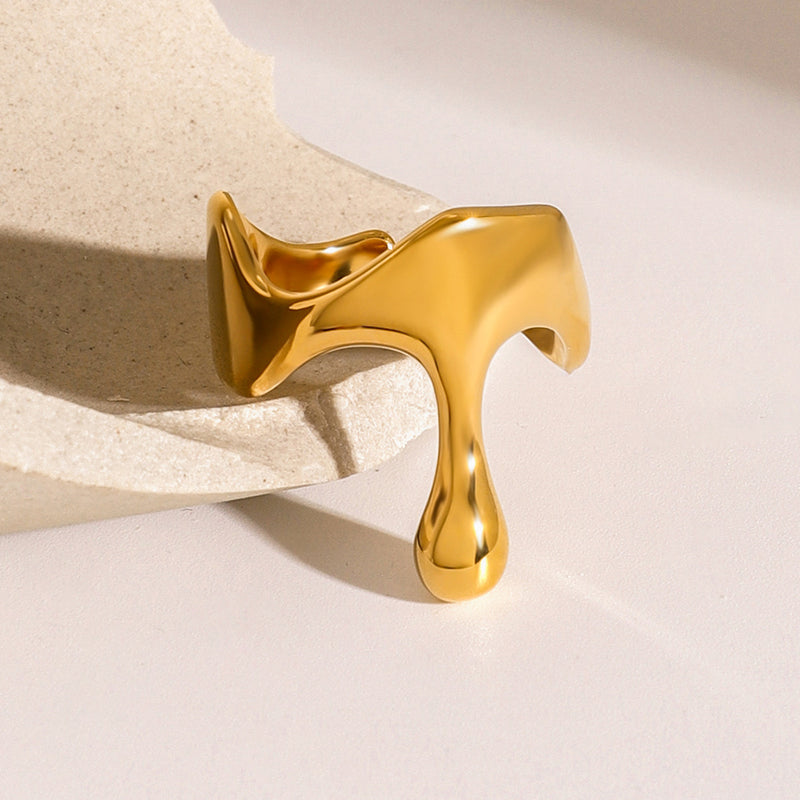 18k gold stainless steel open ring