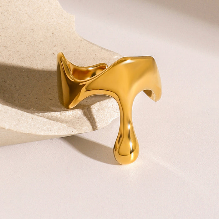 18k gold stainless steel open ring