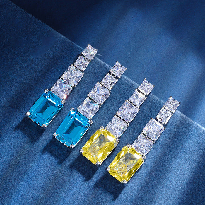 Diamond earrings for women niche high-end geometric earrings