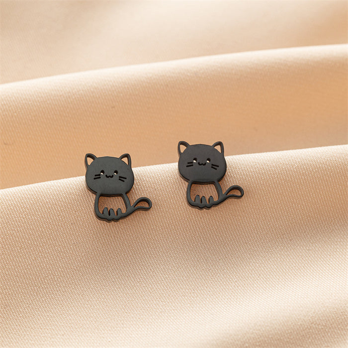 Mimi earrings, new cartoon kitten animal series stainless steel jewelry personalized accessories wholesale