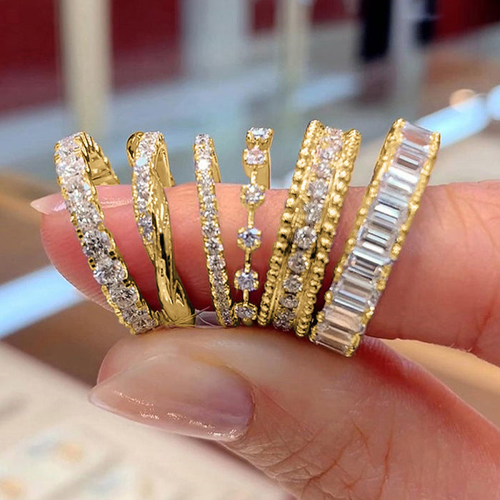 Women's light luxury all-match ring with full zircon inlay