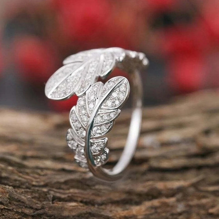 Anillo de plumas de elfo, hermoso diseño de hada, anillo popular de TikTok