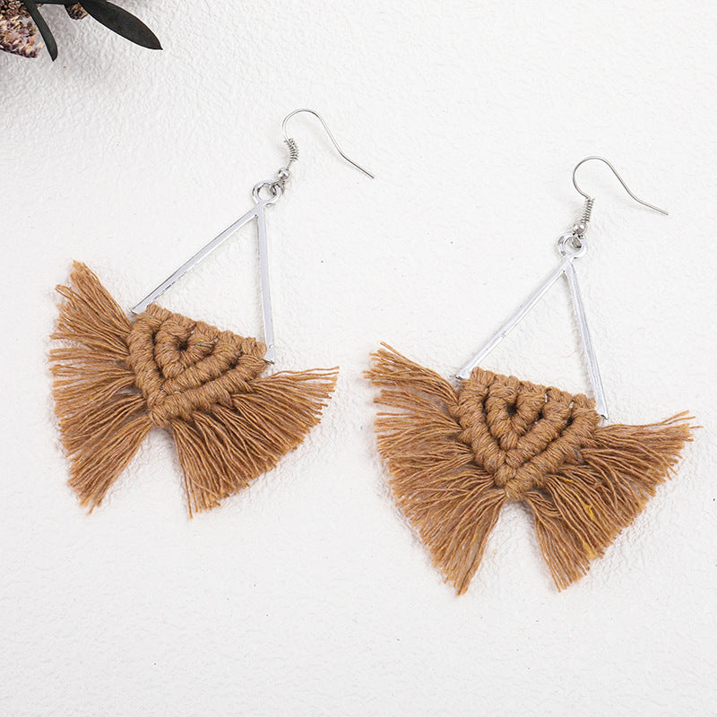 Handwoven Bohemian Tassel Earrings for Simple Ethnic Style