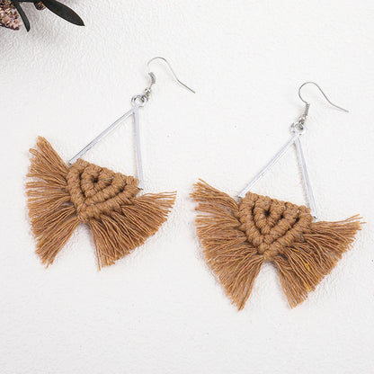 Handwoven Bohemian Tassel Earrings for Simple Ethnic Style