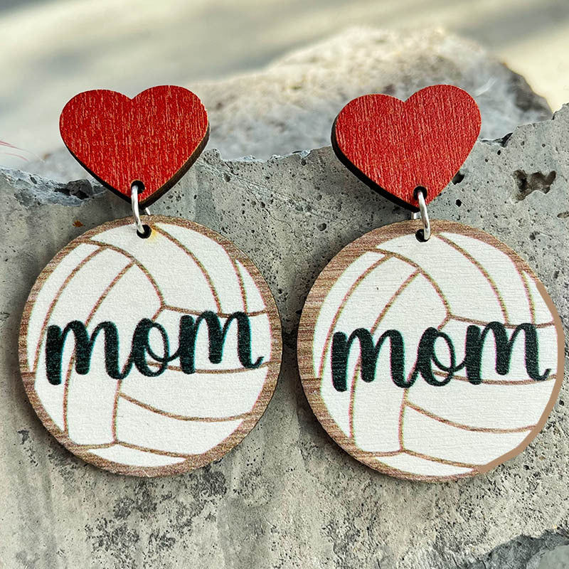 Ball wooden earrings - wallojewerly 