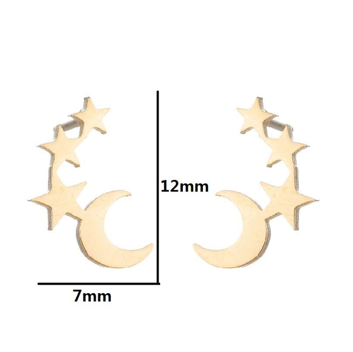 Love heart earrings, foreign trade Amazon new electroplated star musical note simple geometric niche earrings wholesale