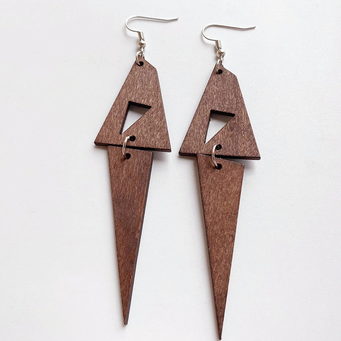 Wooden folding earrings