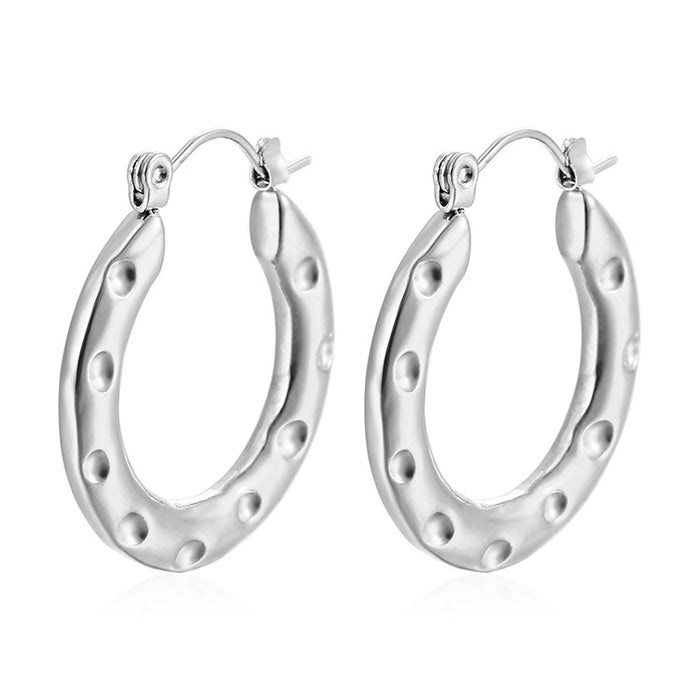 Love heart shaped stainless steel earrings simple temperament earrings