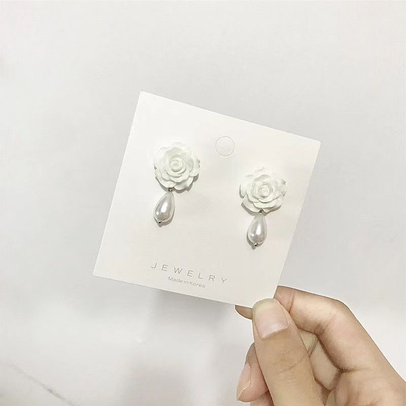 Spring and summer water drop earrings S925 silver needle gentle temperament earrings