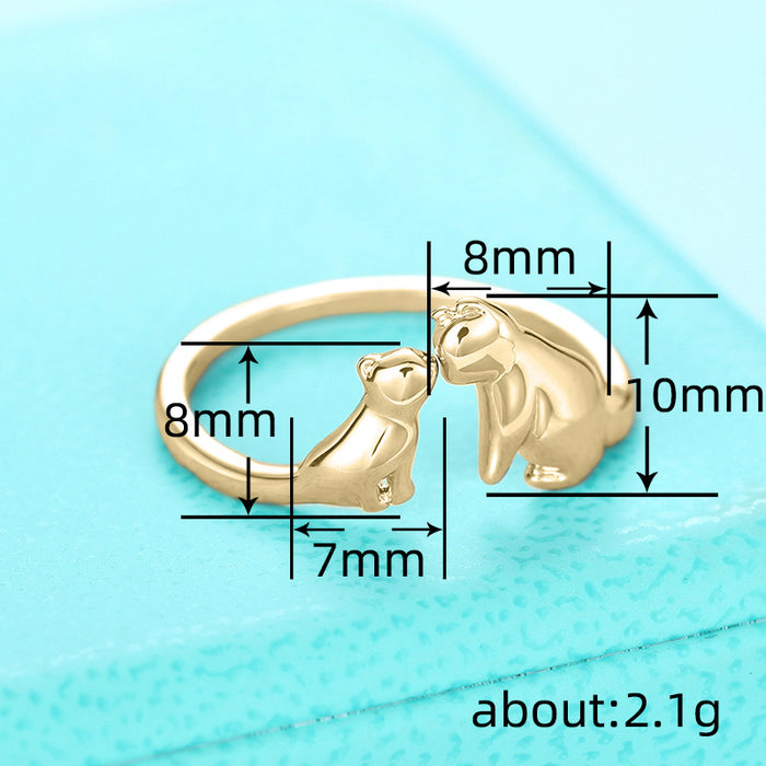 Anillo de beso de gato, lindo animal, lindo anillo de mujer