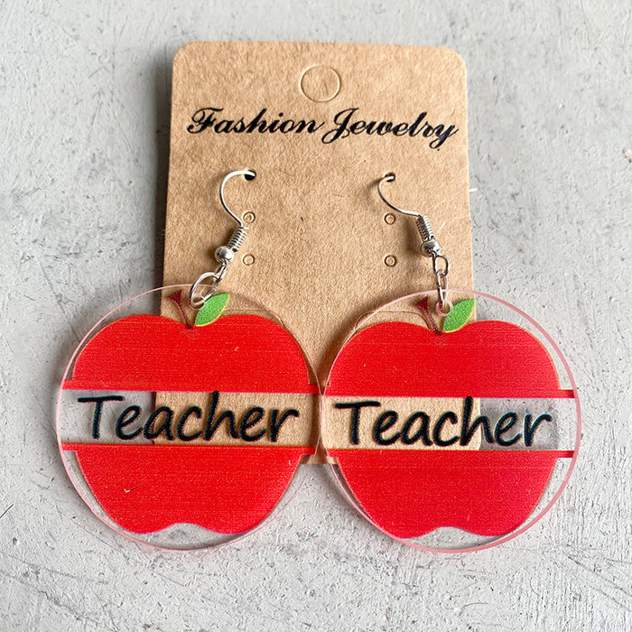 Clear Apple Acrylic Earrings