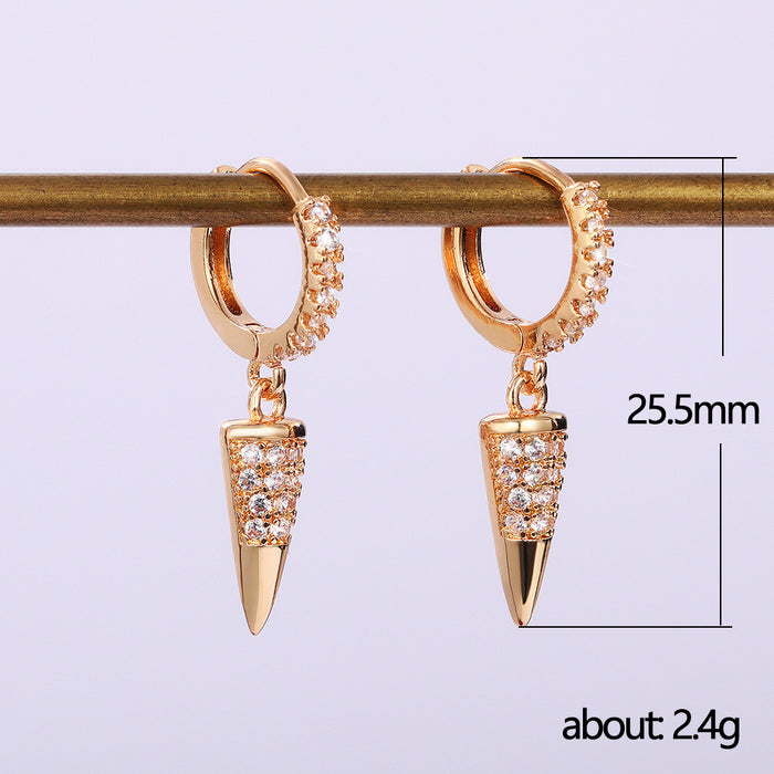 Creative geometric rivet earrings