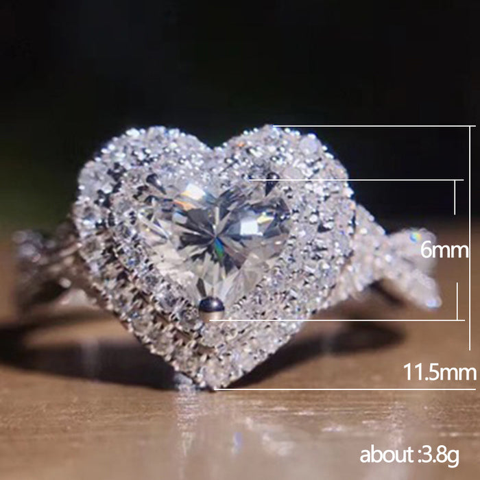 Heart Shaped Ring Romantic Birthday Gift for Women