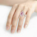 Light luxury teardrop-shaped full diamond ring pink pear-shaped female ring - wallojewerly 