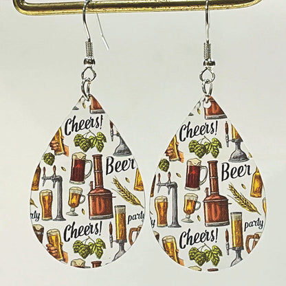 Beer Ice Beer Transparent Water Drop Acrylic Earrings - wallojewerly 