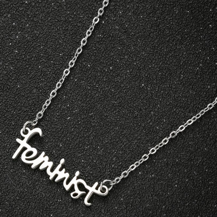 Feminist feminism pendant necklace, cross-border new fashion letter necklace wholesale