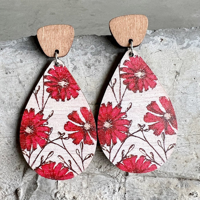 Wooden Christmas earrings