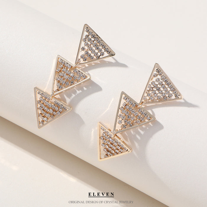 Luxurious Long Square Rhinestone Earrings - Elegant and Flashy Jewelry for Women