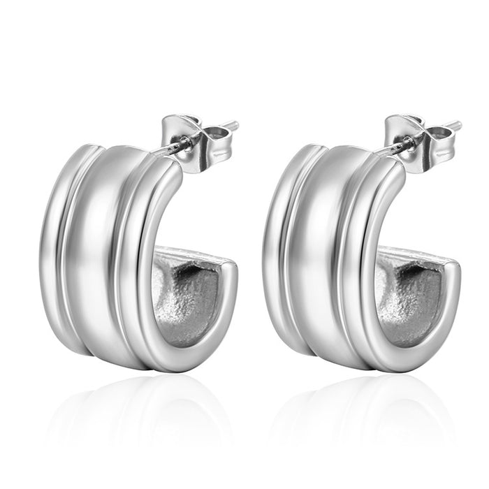 Irregular light luxury earrings, trendy 18K gold-plated stainless steel earrings