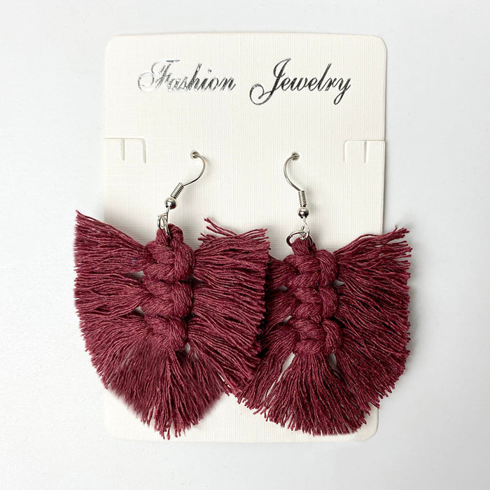 Handwoven Bohemian Tassel Earrings for Simple Ethnic Style