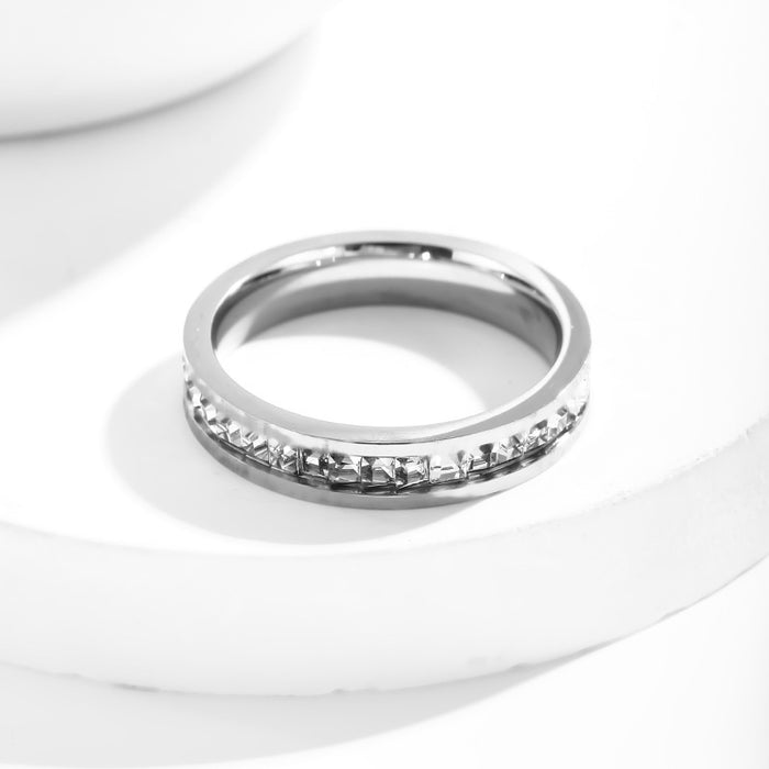 Wholesale gold-plated stainless steel and titanium steel full-circle square diamond rings