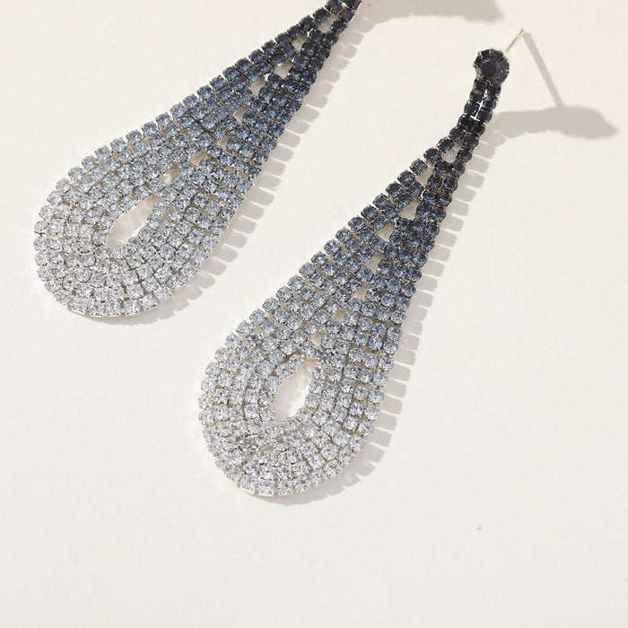 Waterdrop Rhinestone Earrings - Exaggerated Long Dangles for a Stylish Look