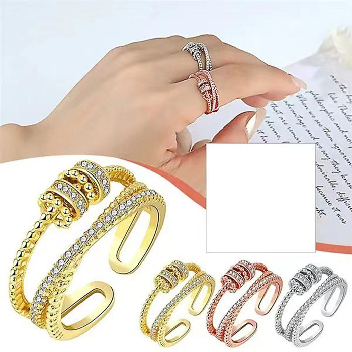 Women's open adjustable geometric ring