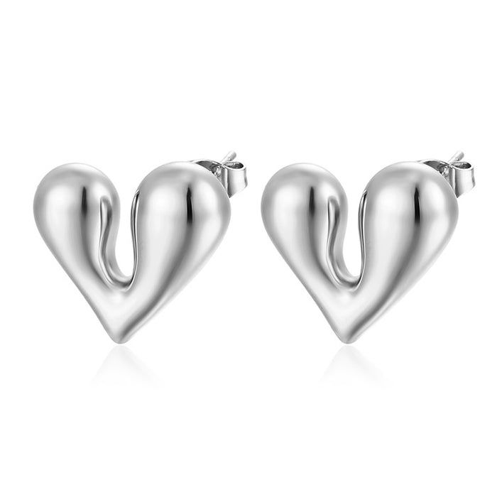 Liquid love earrings, 18K gold personalized stainless steel earrings wholesale