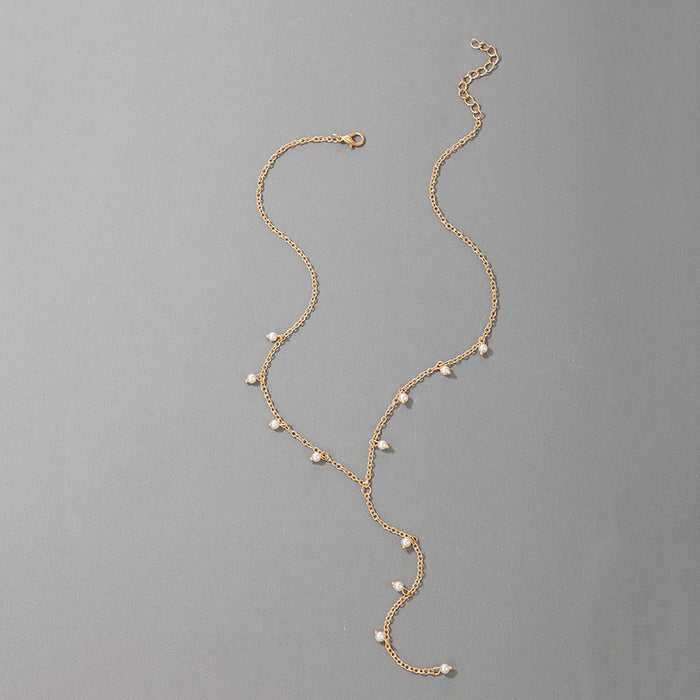 Elegant Pearl Choker Necklace – Long Sweater Chain