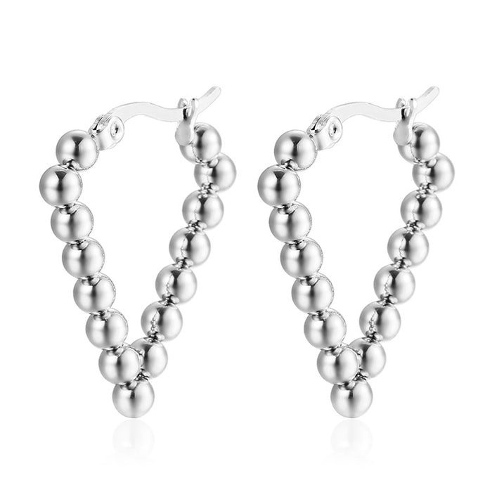 Geometric welding bead earrings high-grade 18K plated earrings