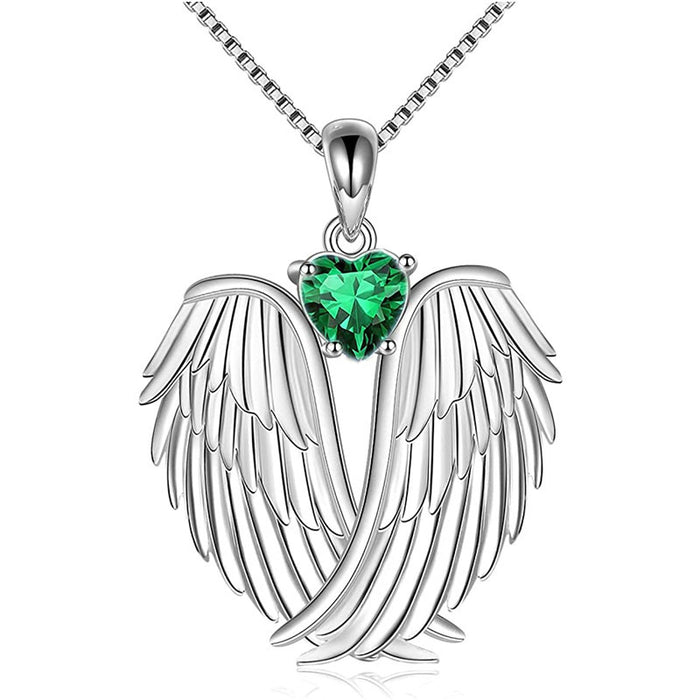 Angel Wings Zircon Pendant Necklace Angel Wings Chain