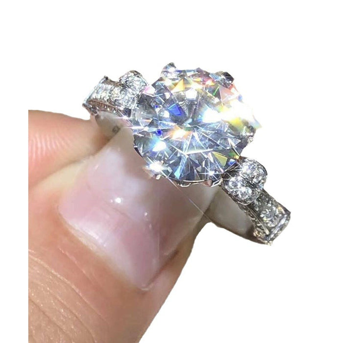 Bull head imitation moissanite ring Internet celebrity live broadcast hot female ring